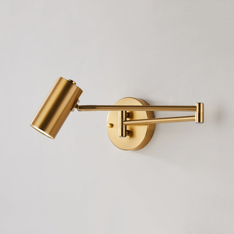 Nordic Style Metal Wall Light Adjustable Swing Arm Wall Sconce for Bedroom