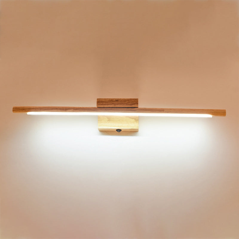 Modern Style Linear Vanity Lighting Fixtures Wood 1 Light Vanity Wall Sconce