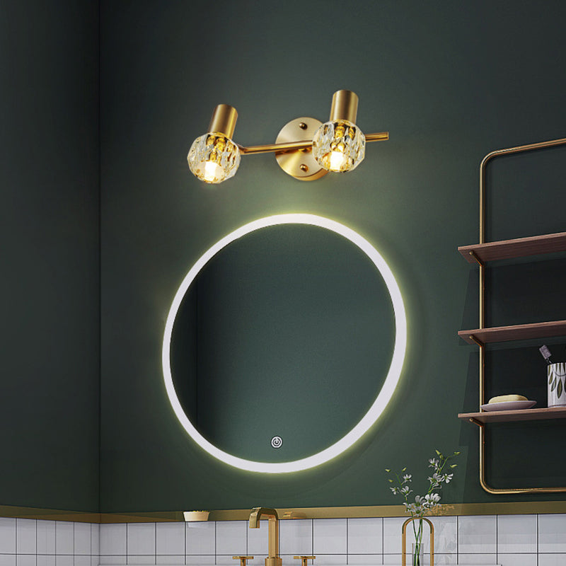 Crystal Geometric Vanity Wall Sconce Modern Style Multi Lights Vanity Lighting Fixtures