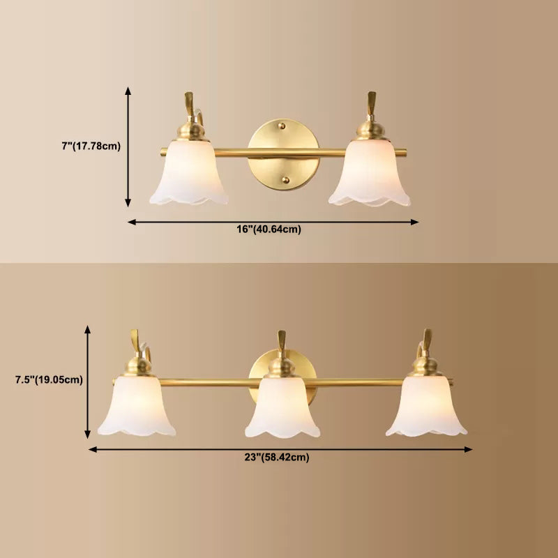 Glass Vanity Lighting Minimalist Metal Wall Mounted Light for Bathroom