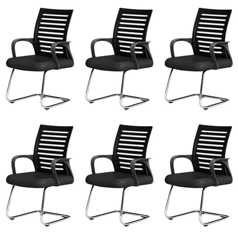 Modern Metal Conference Chair No Wheels Black Conference Chair