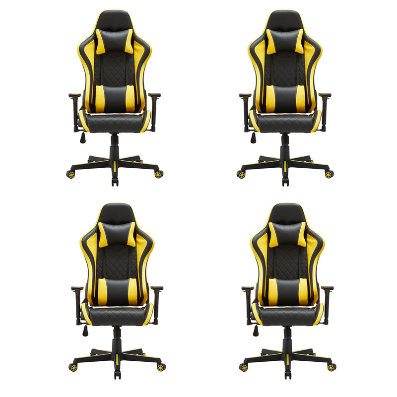 Modern Faux Leather Chair Lumbar Support Desk Chair Computer Chair