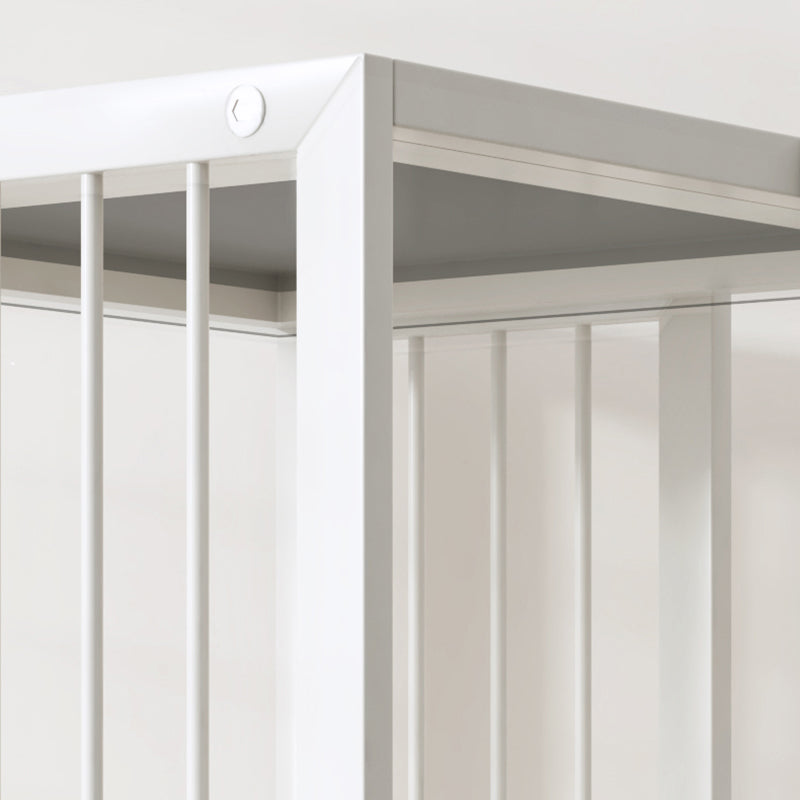 Modern Metal Bookshelf Pure White Standard Vertical Closed Back Bookcase