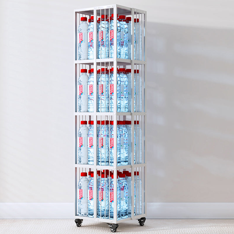 Modern Metal Bookshelf Pure White Standard Vertical Closed Back Bookcase