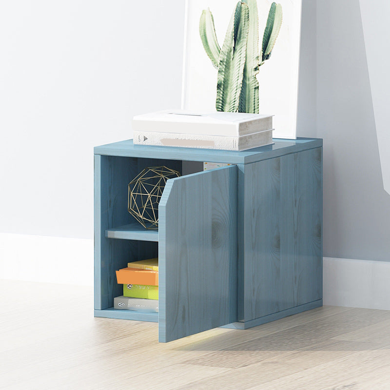Modern Cube Shelf Bookcase Wood Closed Back Book Shelf for Study Room