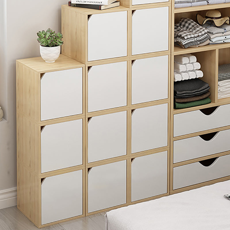 Modern Cube Shelf Bookcase Wood Closed Back Book Shelf for Study Room
