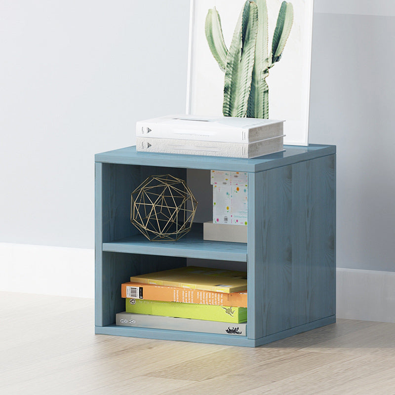 Modern Cube Shelf Bookcase Wood Closed Back Book Shelf for Study Room