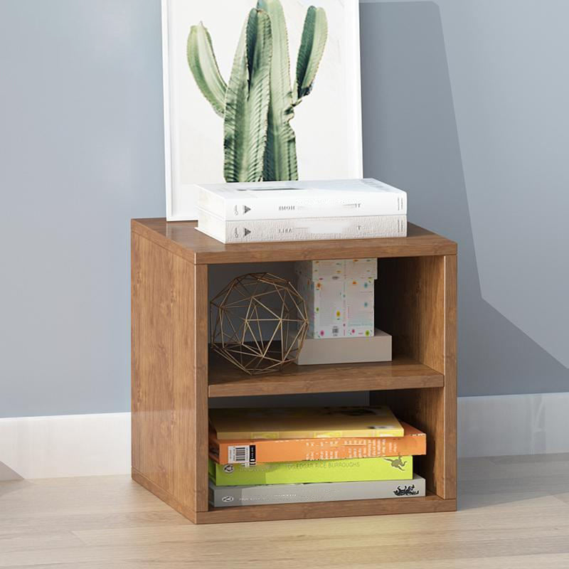 Modern Cube Shelf Bookcase Wood Closed Back Book Shelf for Study Room