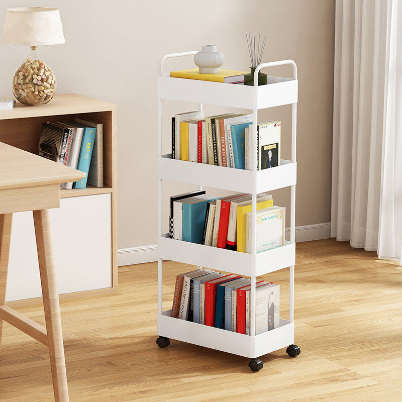 Modern Plastic Bookshelf Pure White Etagere Open Shelf Bookcase