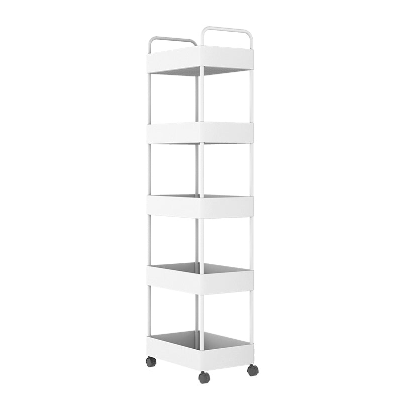 Modern Plastic Bookshelf Pure White Etagere Open Shelf Bookcase