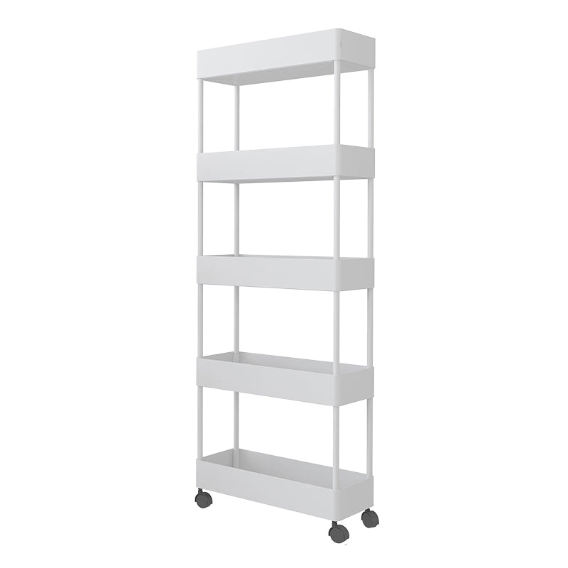 Modern Plastic Bookshelf Pure White Etagere Open Shelf Bookcase