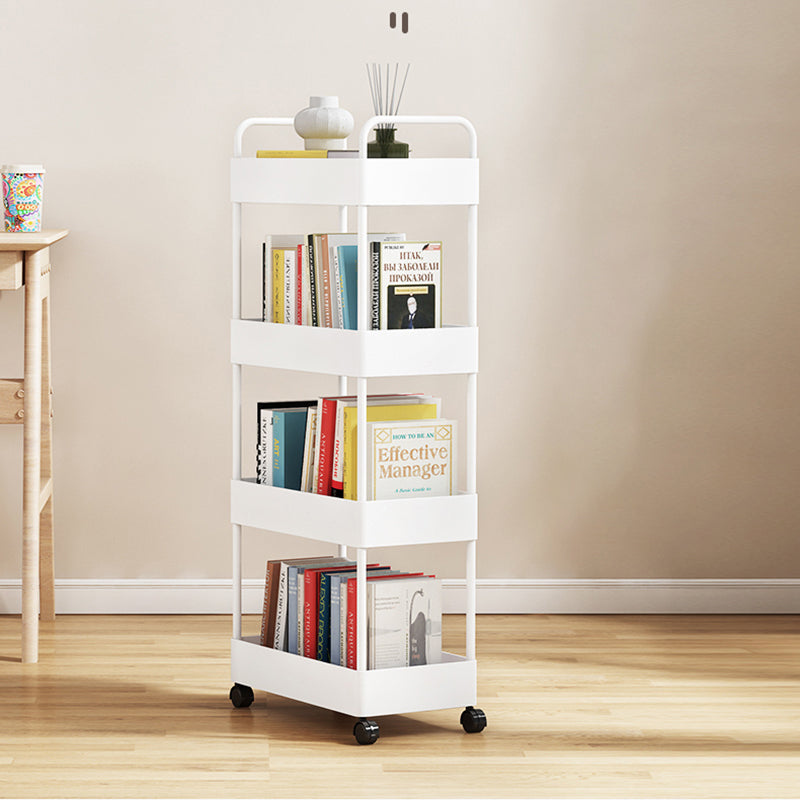 Modern Plastic Bookshelf Pure White Etagere Open Shelf Bookcase