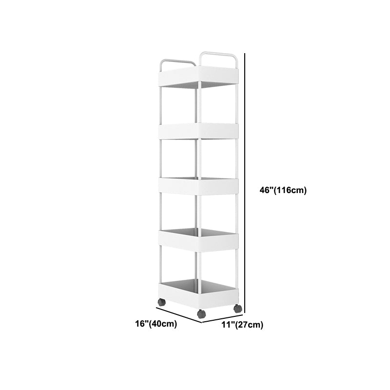Modern Plastic Bookshelf Pure White Etagere Open Shelf Bookcase