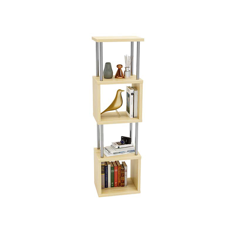 11.81" Wide Engineered Wood Geometric Bookcase Contemporary Metal and Wood Bookcase