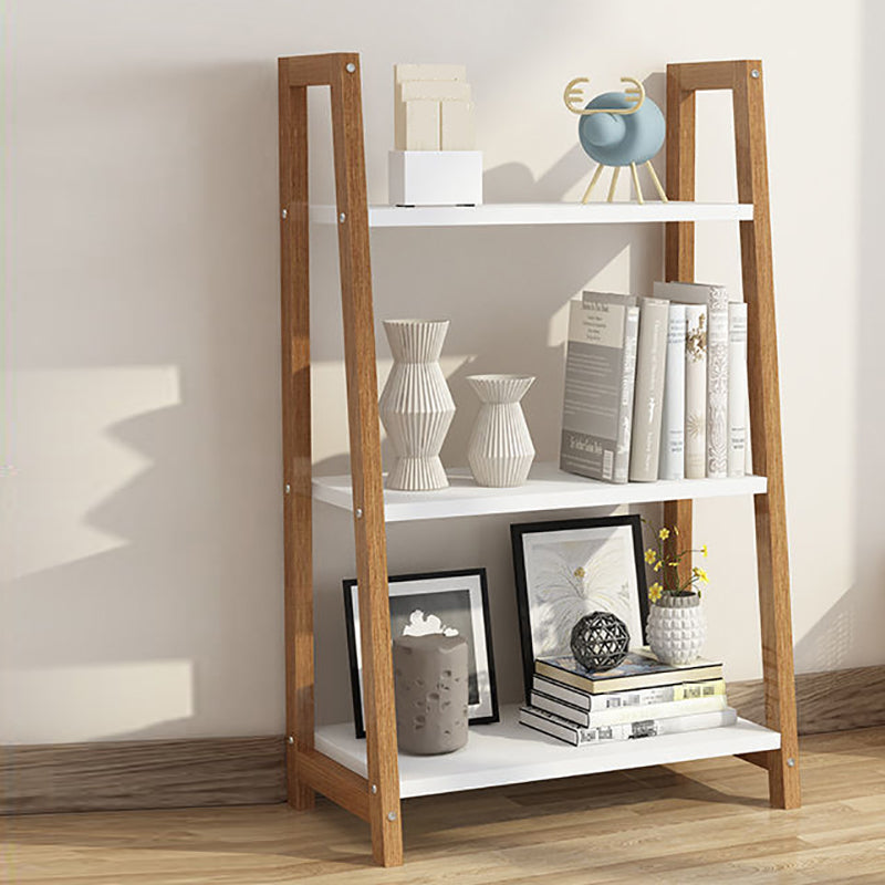 Modern Ladder Shelf Bookcase Wooden Bookshelf for Study Room
