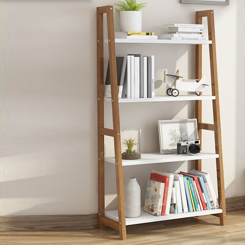 Modern Ladder Shelf Bookcase Wooden Bookshelf for Study Room