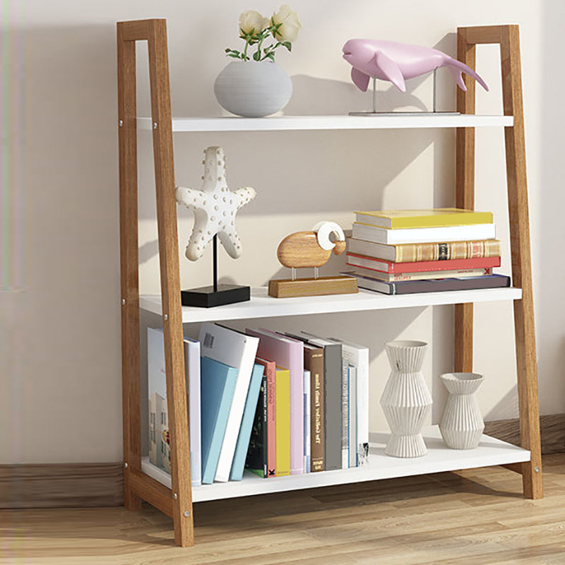Modern Ladder Shelf Bookcase Wooden Bookshelf for Study Room