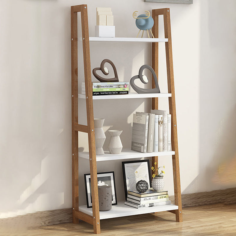 Modern Ladder Shelf Bookcase Wooden Bookshelf for Study Room