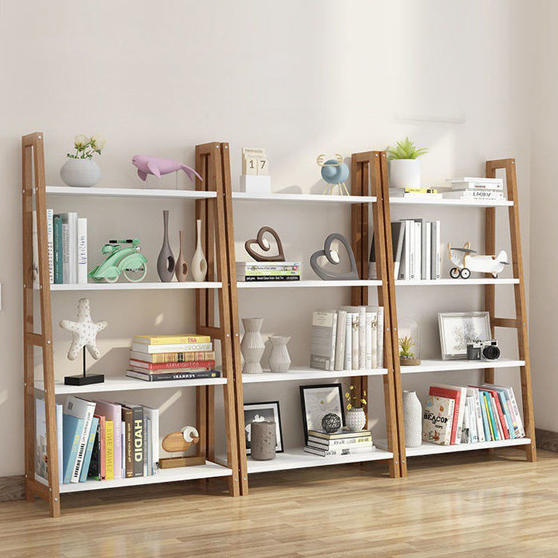 Modern Ladder Shelf Bookcase Wooden Bookshelf for Study Room