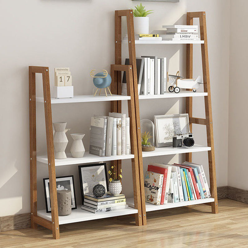 Modern Ladder Shelf Bookcase Wooden Bookshelf for Study Room
