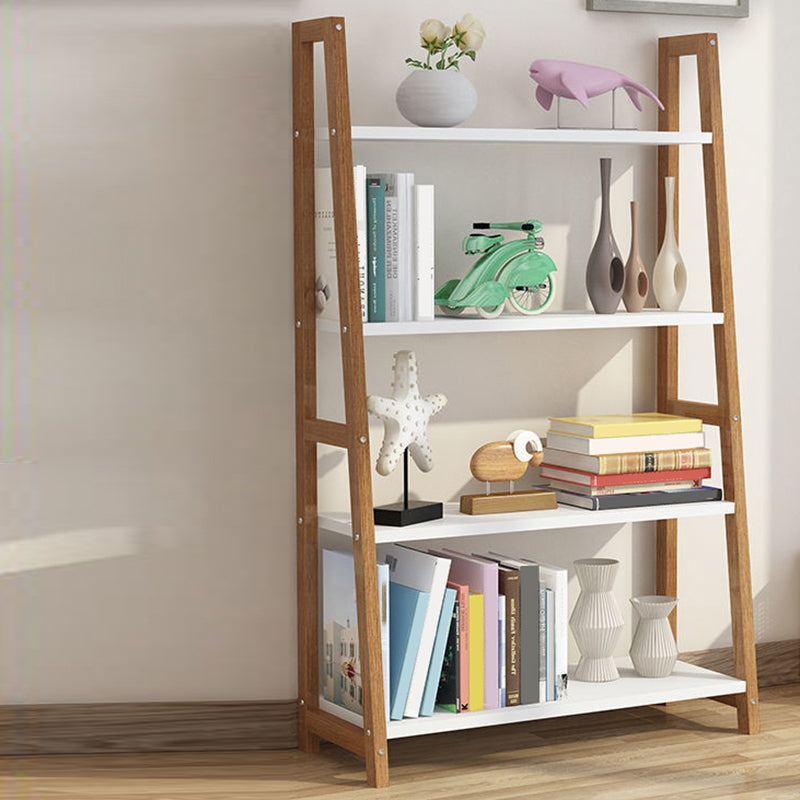 Modern Ladder Shelf Bookcase Wooden Bookshelf for Study Room