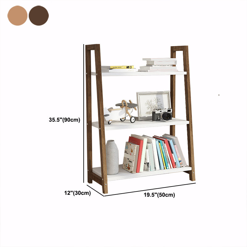 Modern Ladder Shelf Bookcase Wooden Bookshelf for Study Room