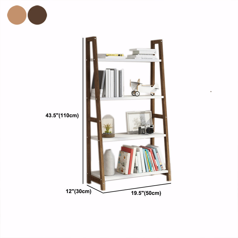Modern Ladder Shelf Bookcase Wooden Bookshelf for Study Room