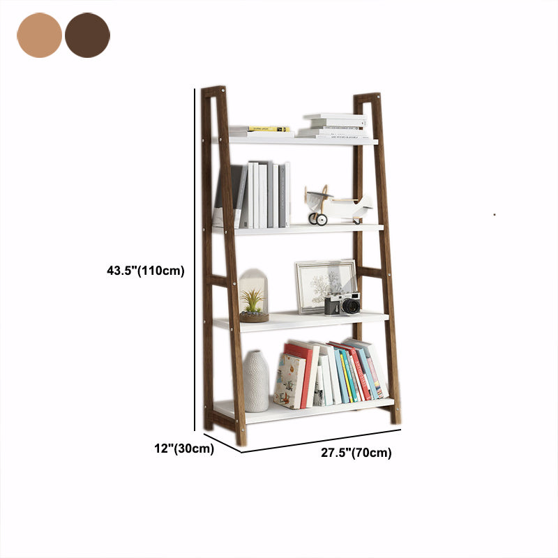 Modern Ladder Shelf Bookcase Wooden Bookshelf for Study Room