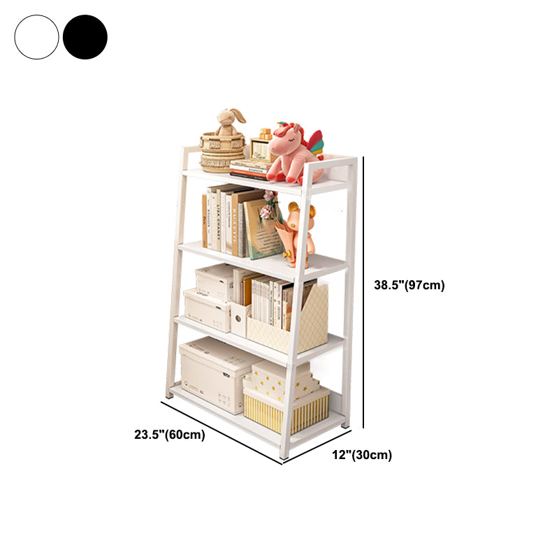 11.81" Wide Ladder Bookshelf Contemporary Metal and Wood Bookcase