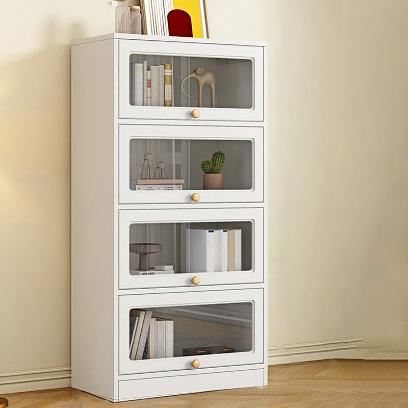 Modern Engineered Wood Bookshelf Standard Closed Back Bookcase with Doors