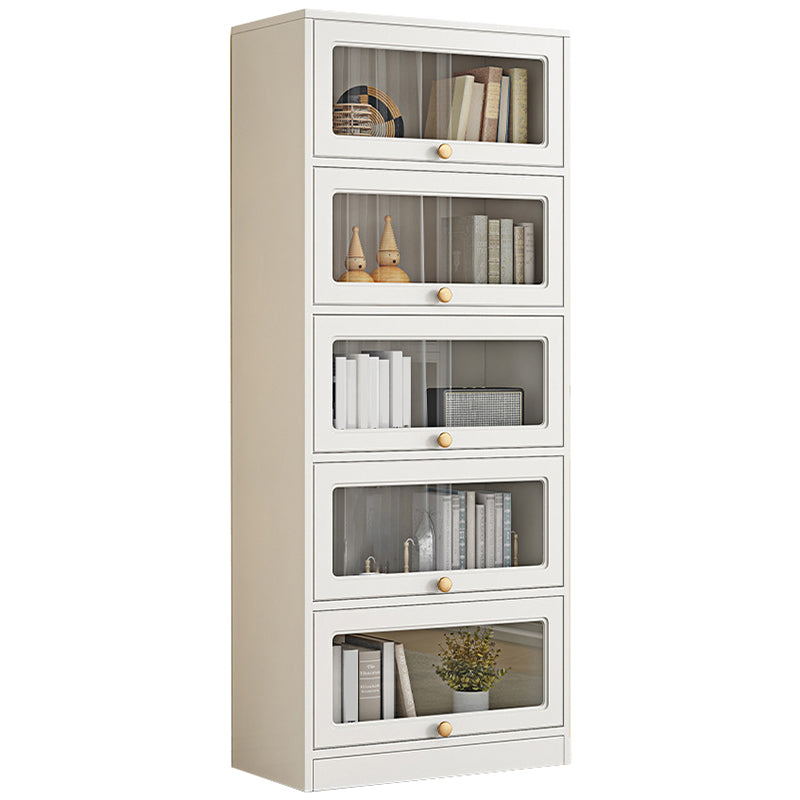 Modern Engineered Wood Bookshelf Standard Closed Back Bookcase with Doors