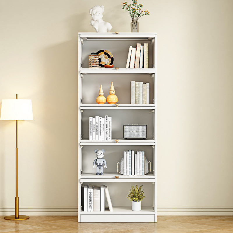 Modern Engineered Wood Bookshelf Standard Closed Back Bookcase with Doors