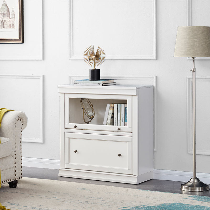 Contemporary White Shelf Bookcase Standard Wooden Book Shelf