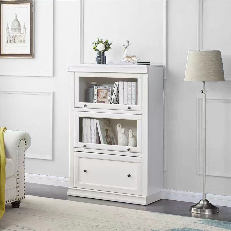 Contemporary White Shelf Bookcase Standard Wooden Book Shelf