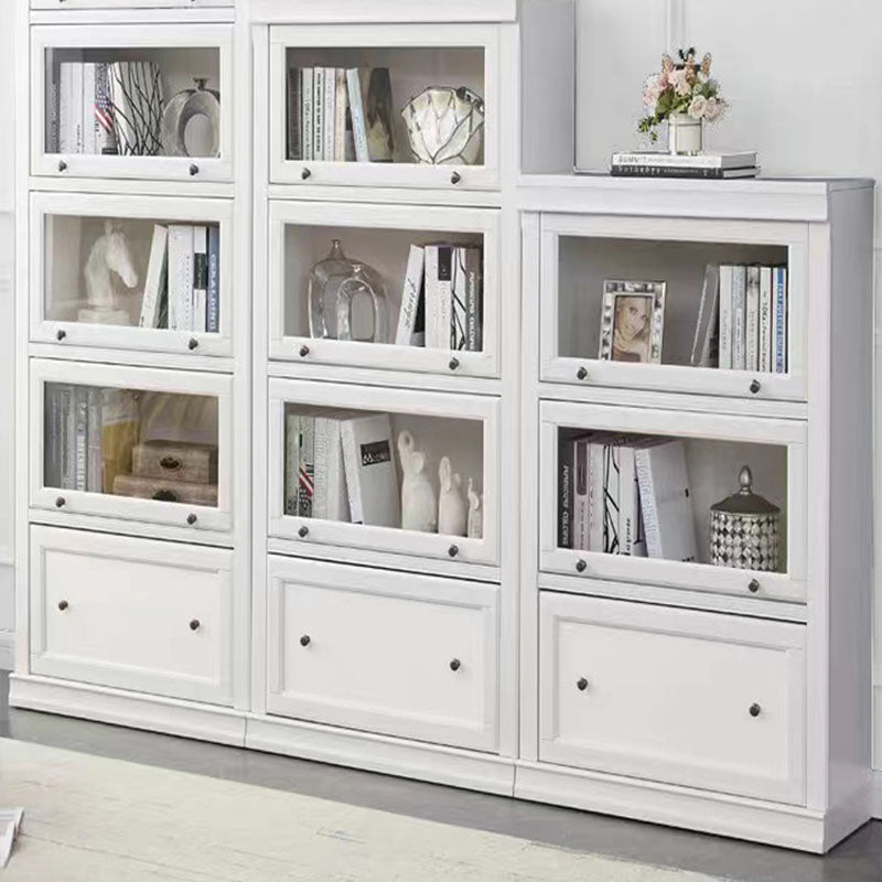 Contemporary White Shelf Bookcase Standard Wooden Book Shelf