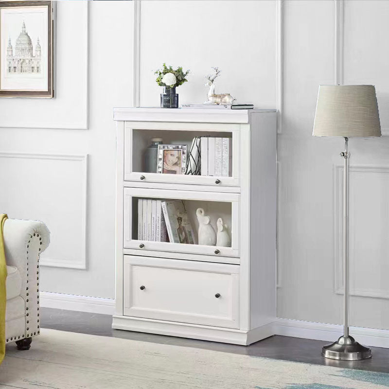 Contemporary White Shelf Bookcase Standard Wooden Book Shelf