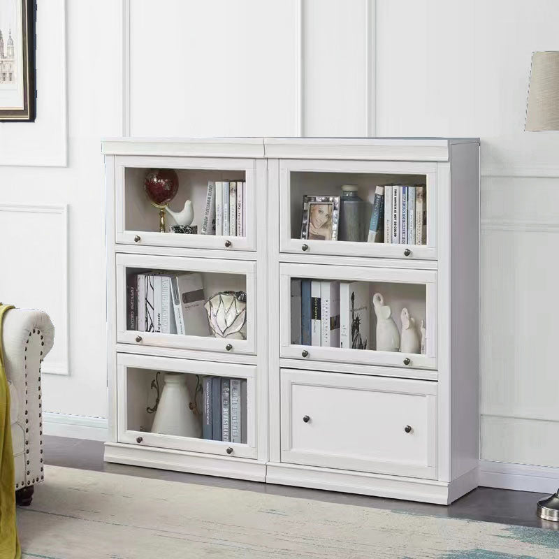 Contemporary White Shelf Bookcase Standard Wooden Book Shelf