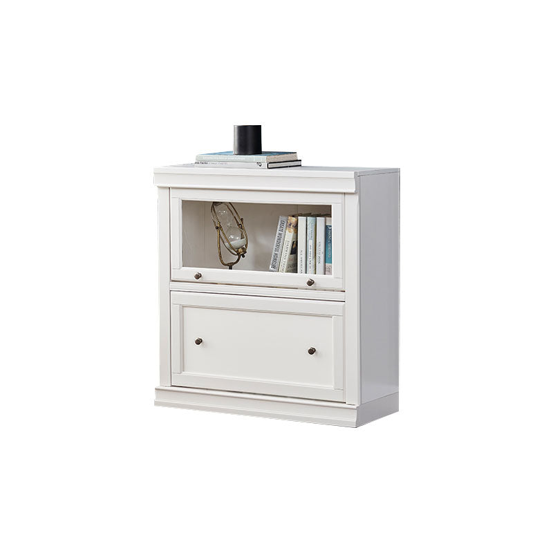 Contemporary White Shelf Bookcase Standard Wooden Book Shelf