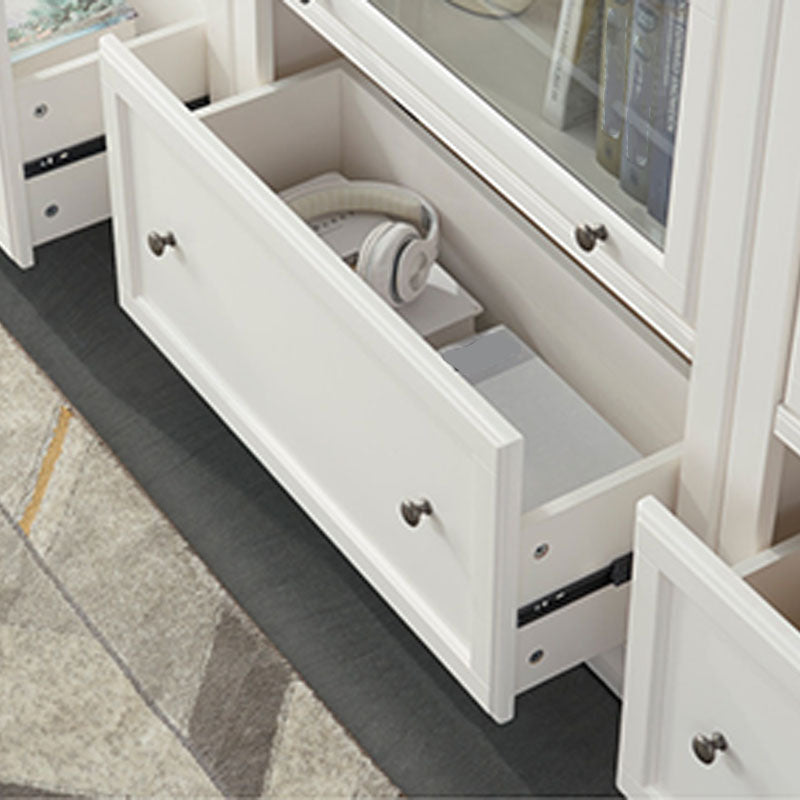 Contemporary White Shelf Bookcase Standard Wooden Book Shelf