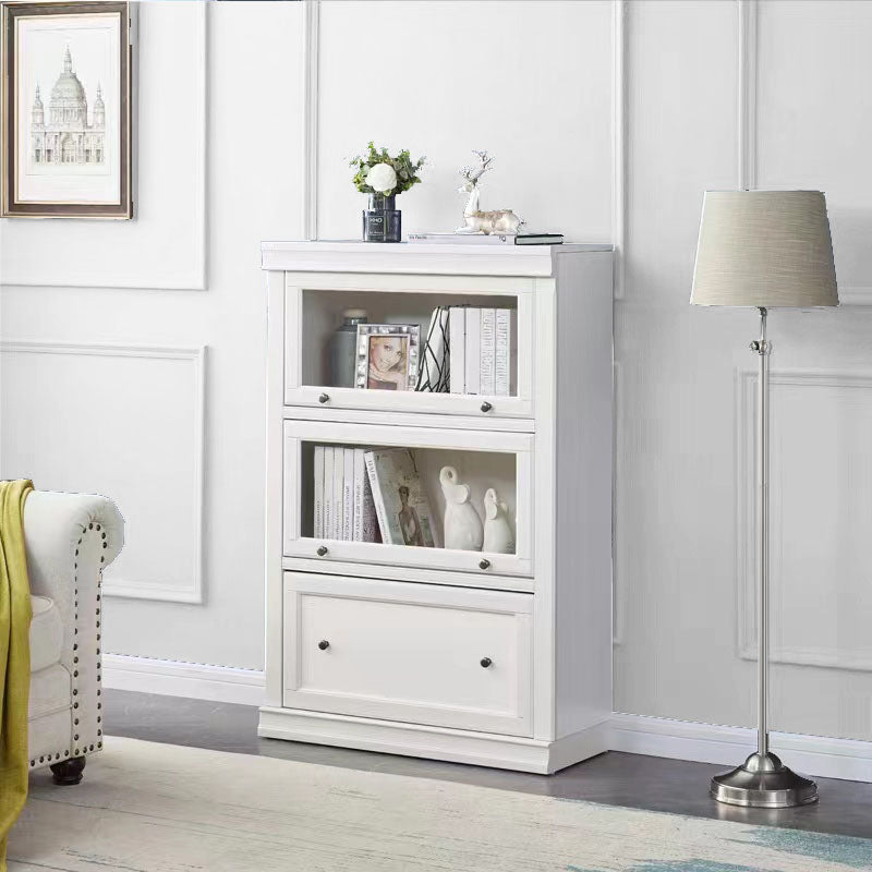 Contemporary White Shelf Bookcase Standard Wooden Book Shelf