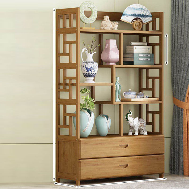 Modern Bamboo Floor Shelf Bookcase Open Book Shelf for Study Room