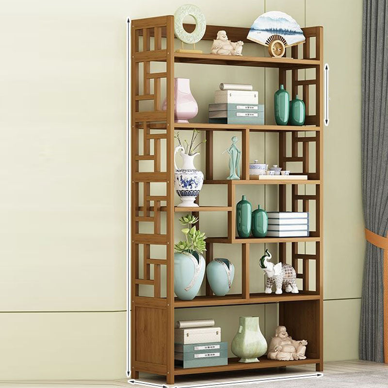 Modern Bamboo Floor Shelf Bookcase Open Book Shelf for Study Room
