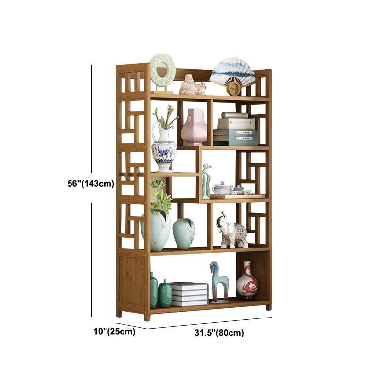 Modern Bamboo Floor Shelf Bookcase Open Book Shelf for Study Room