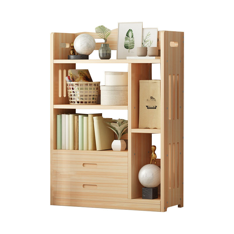 Modern Floor Brown Book Shelf Woodend Open Shelf Bookcase for Home