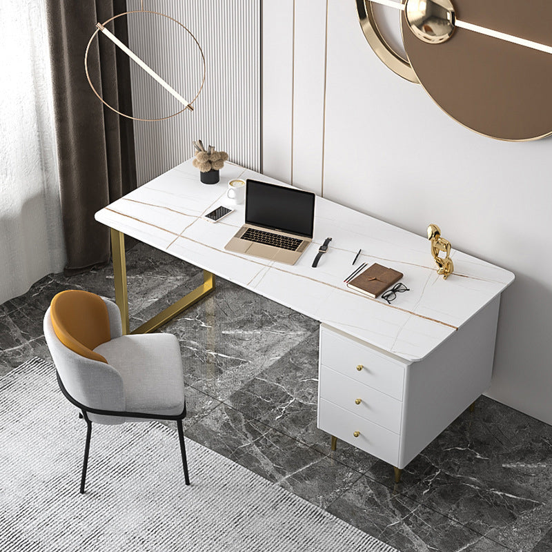 Contemporary Office Desk 23.62" Rectangular Executive Desk with 3-drawer