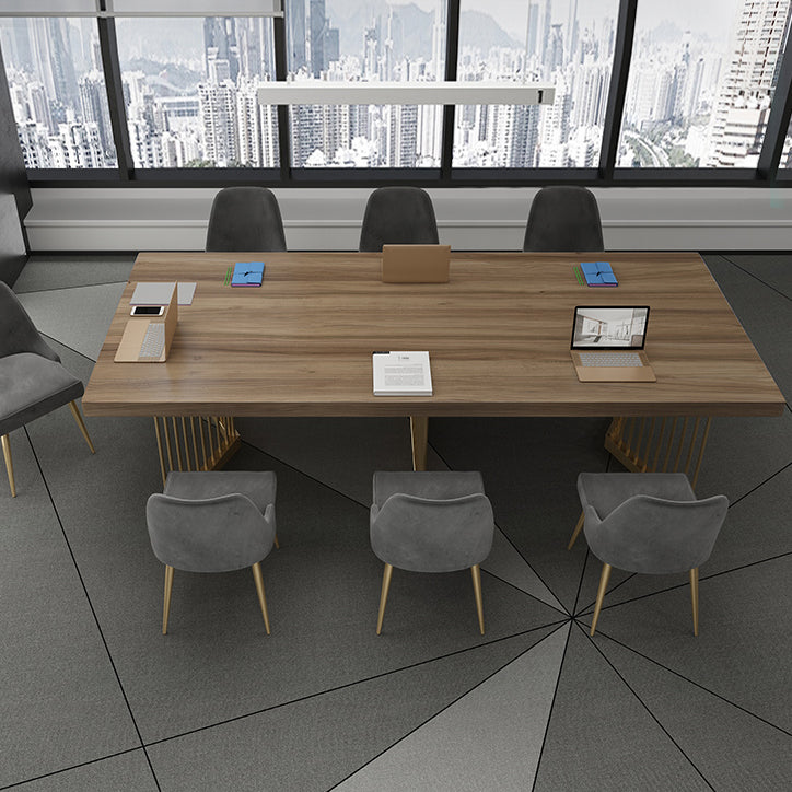 Solid Wood Rectangular Shape Meeting Table Luxury Writing Desk