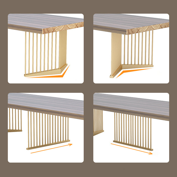 Solid Wood Rectangular Shape Meeting Table Luxury Writing Desk