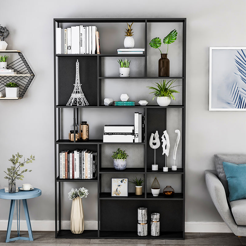Modern Iron Geometric Shelf Living Room 78.74" Height Bookshelf