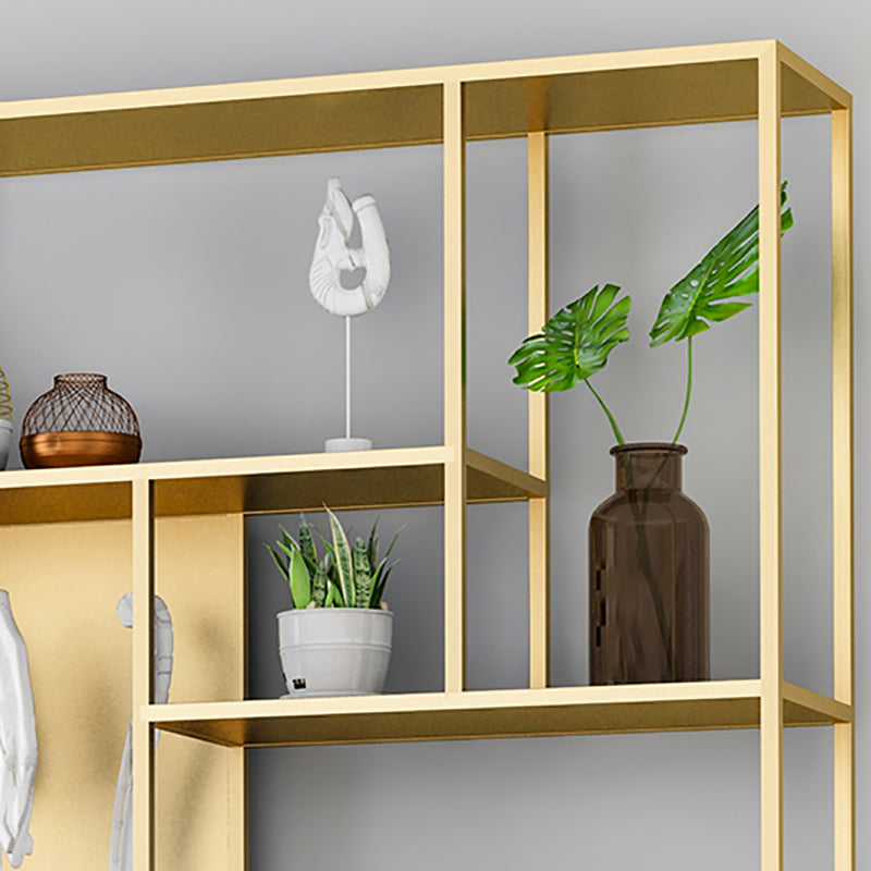 Modern Iron Geometric Shelf Living Room 78.74" Height Bookshelf