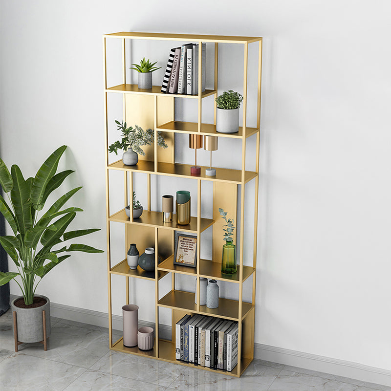 Modern Iron Geometric Shelf Living Room 78.74" Height Bookshelf